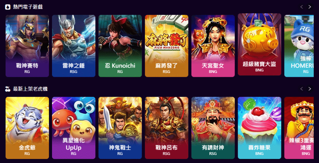 老虎機遊戲推薦